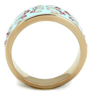TK1689 - IP Rose Gold(Ion Plating) Stainless Steel Ring with Top Grade Crystal  in Rose