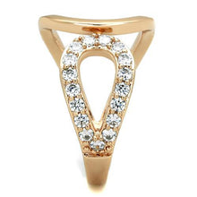 Load image into Gallery viewer, TK1694 - IP Rose Gold(Ion Plating) Stainless Steel Ring with AAA Grade CZ  in Clear