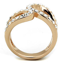 Load image into Gallery viewer, TK1695 - IP Rose Gold(Ion Plating) Stainless Steel Ring with Top Grade Crystal  in Clear