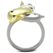 Load image into Gallery viewer, TK1698 - Two-Tone IP Gold (Ion Plating) Stainless Steel Ring with Top Grade Crystal  in Clear