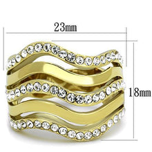 Load image into Gallery viewer, TK1700 - IP Gold(Ion Plating) Stainless Steel Ring with Top Grade Crystal  in Clear