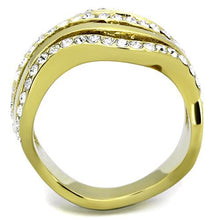 Load image into Gallery viewer, TK1700 - IP Gold(Ion Plating) Stainless Steel Ring with Top Grade Crystal  in Clear