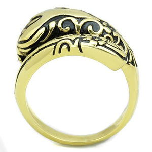 TK1713 - IP Gold(Ion Plating) Stainless Steel Ring with Epoxy  in Jet