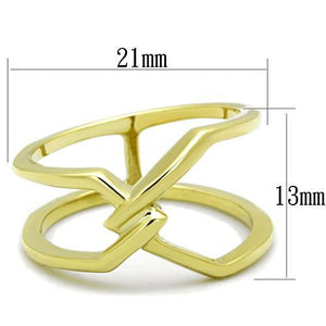 TK1717 - IP Gold(Ion Plating) Stainless Steel Ring with No Stone