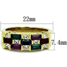Load image into Gallery viewer, TK1719 - IP Gold(Ion Plating) Stainless Steel Ring with Top Grade Crystal  in Multi Color