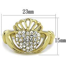 Load image into Gallery viewer, TK1724 - IP Gold(Ion Plating) Stainless Steel Ring with Top Grade Crystal  in Clear