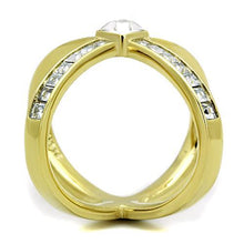 Load image into Gallery viewer, TK1726 - IP Gold(Ion Plating) Stainless Steel Ring with Top Grade Crystal  in Clear