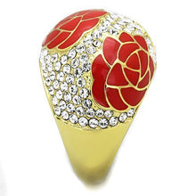Load image into Gallery viewer, TK1728 - IP Gold(Ion Plating) Stainless Steel Ring with Top Grade Crystal  in Clear