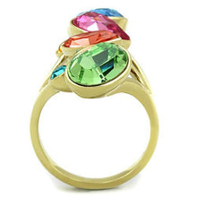 Load image into Gallery viewer, TK1729 - IP Gold(Ion Plating) Stainless Steel Ring with Top Grade Crystal  in Multi Color