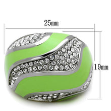 Load image into Gallery viewer, TK1741 - High polished (no plating) Stainless Steel Ring with Top Grade Crystal  in Clear