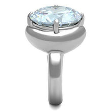 Load image into Gallery viewer, TK1749 - High polished (no plating) Stainless Steel Ring with AAA Grade CZ  in Clear