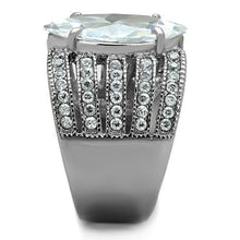 Load image into Gallery viewer, TK1752 - High polished (no plating) Stainless Steel Ring with AAA Grade CZ  in Clear
