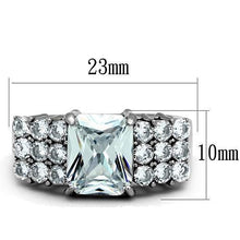 Load image into Gallery viewer, TK1753 - High polished (no plating) Stainless Steel Ring with AAA Grade CZ  in Clear