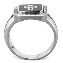 Load image into Gallery viewer, TK1766 - High polished (no plating) Stainless Steel Ring with AAA Grade CZ  in Clear