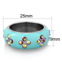 Load image into Gallery viewer, TK1768 - High polished (no plating) Stainless Steel Ring with Top Grade Crystal  in Light Rose