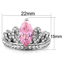 Load image into Gallery viewer, TK1771 - High polished (no plating) Stainless Steel Ring with AAA Grade CZ  in Rose