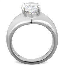 Load image into Gallery viewer, TK1774 - High polished (no plating) Stainless Steel Ring with AAA Grade CZ  in Clear