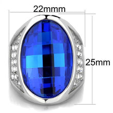 Load image into Gallery viewer, TK1778 - High polished (no plating) Stainless Steel Ring with Synthetic Synthetic Glass in Capri Blue