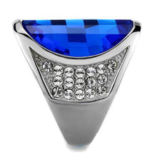 Load image into Gallery viewer, TK1778 - High polished (no plating) Stainless Steel Ring with Synthetic Synthetic Glass in Capri Blue