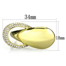 Load image into Gallery viewer, TK1782 - IP Gold(Ion Plating) Stainless Steel Ring with Top Grade Crystal  in Clear