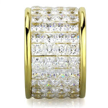 Load image into Gallery viewer, TK1783 - IP Gold(Ion Plating) Stainless Steel Ring with AAA Grade CZ  in Clear