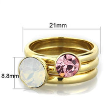 Load image into Gallery viewer, TK1785 - IP Gold(Ion Plating) Stainless Steel Ring with Top Grade Crystal  in White