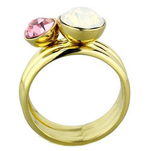 Load image into Gallery viewer, TK1785 - IP Gold(Ion Plating) Stainless Steel Ring with Top Grade Crystal  in White
