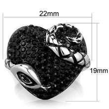 Load image into Gallery viewer, TK1788 - Two-Tone IP Black (Ion Plating) Stainless Steel Ring with Top Grade Crystal  in Jet