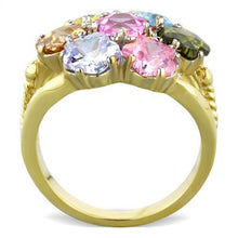 Load image into Gallery viewer, TK1791 - Two-Tone IP Gold (Ion Plating) Stainless Steel Ring with Assorted  in Multi Color