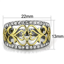 Load image into Gallery viewer, TK1792 - Two-Tone IP Gold (Ion Plating) Stainless Steel Ring with Top Grade Crystal  in Clear