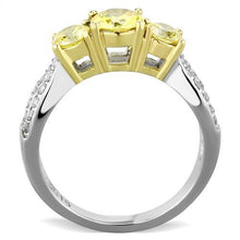 Load image into Gallery viewer, TK1795 - Two-Tone IP Gold (Ion Plating) Stainless Steel Ring with AAA Grade CZ  in Topaz