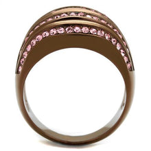 Load image into Gallery viewer, TK1789LC - IP Coffee light Stainless Steel Ring with Top Grade Crystal  in Light Rose