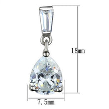 Load image into Gallery viewer, TK1804 - High polished (no plating) Stainless Steel Earrings with AAA Grade CZ  in Clear
