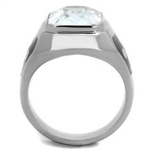 Load image into Gallery viewer, TK1813 - High polished (no plating) Stainless Steel Ring with AAA Grade CZ  in Clear