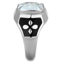 Load image into Gallery viewer, TK1813 - High polished (no plating) Stainless Steel Ring with AAA Grade CZ  in Clear