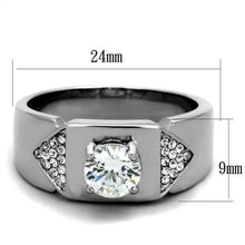 Load image into Gallery viewer, TK1817 High polished (no plating) Stainless Steel Ring with AAA Grade CZ in Clear