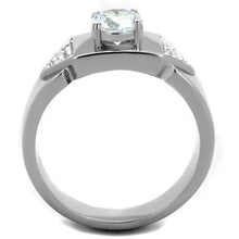 Load image into Gallery viewer, TK1817 High polished (no plating) Stainless Steel Ring with AAA Grade CZ in Clear