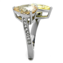 Load image into Gallery viewer, TK1820 - High polished (no plating) Stainless Steel Ring with AAA Grade CZ  in Multi Color