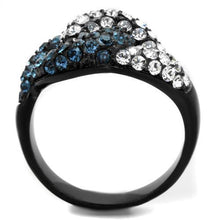 Load image into Gallery viewer, TK1833 - IP Black(Ion Plating) Stainless Steel Ring with Top Grade Crystal  in Montana