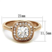Load image into Gallery viewer, TK1844 - IP Rose Gold(Ion Plating) Stainless Steel Ring with AAA Grade CZ  in Clear
