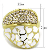 Load image into Gallery viewer, TK1851 - IP Gold(Ion Plating) Stainless Steel Ring with Top Grade Crystal  in Clear