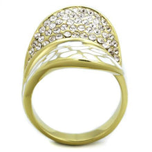 Load image into Gallery viewer, TK1851 - IP Gold(Ion Plating) Stainless Steel Ring with Top Grade Crystal  in Clear