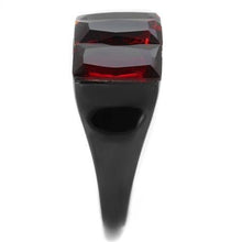 Load image into Gallery viewer, TK1854 - IP Black(Ion Plating) Stainless Steel Ring with Synthetic Synthetic Glass in Siam