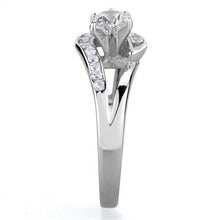 Load image into Gallery viewer, TK1857 - High polished (no plating) Stainless Steel Ring with AAA Grade CZ  in Clear