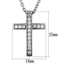 Load image into Gallery viewer, TK1858 - High polished (no plating) Stainless Steel Chain Pendant with AAA Grade CZ  in Clear