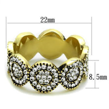Load image into Gallery viewer, TK1875 - IP Gold(Ion Plating) Stainless Steel Ring with Top Grade Crystal  in Clear