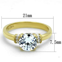 Load image into Gallery viewer, TK1877 - IP Gold(Ion Plating) Stainless Steel Ring with AAA Grade CZ  in Clear