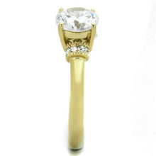 Load image into Gallery viewer, TK1877 - IP Gold(Ion Plating) Stainless Steel Ring with AAA Grade CZ  in Clear