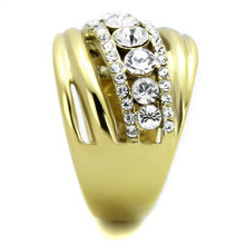 Load image into Gallery viewer, TK1880 - IP Gold(Ion Plating) Stainless Steel Ring with Top Grade Crystal  in Clear