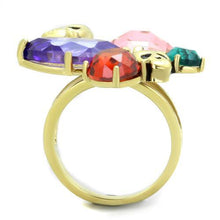 Load image into Gallery viewer, TK1888 - IP Gold(Ion Plating) Stainless Steel Ring with AAA Grade CZ  in Multi Color